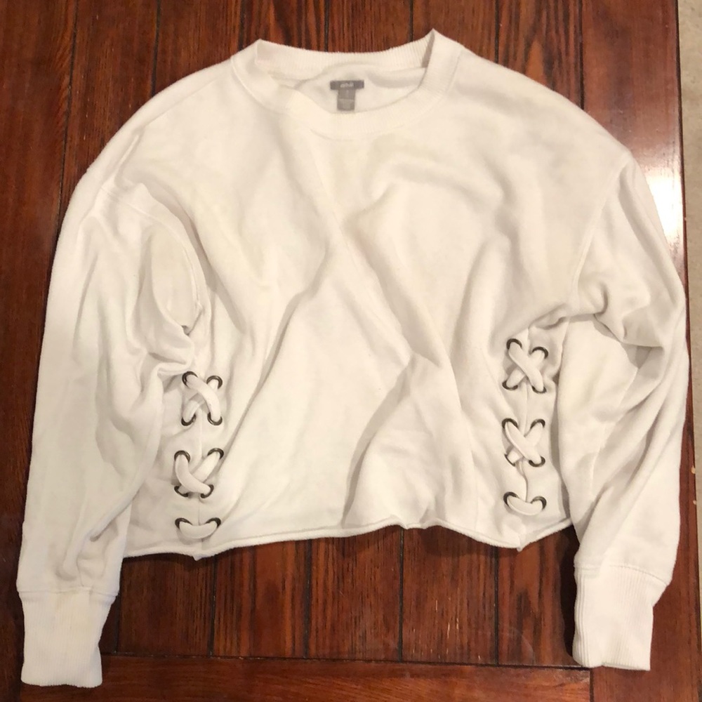 Aerie small cropped white hoodie